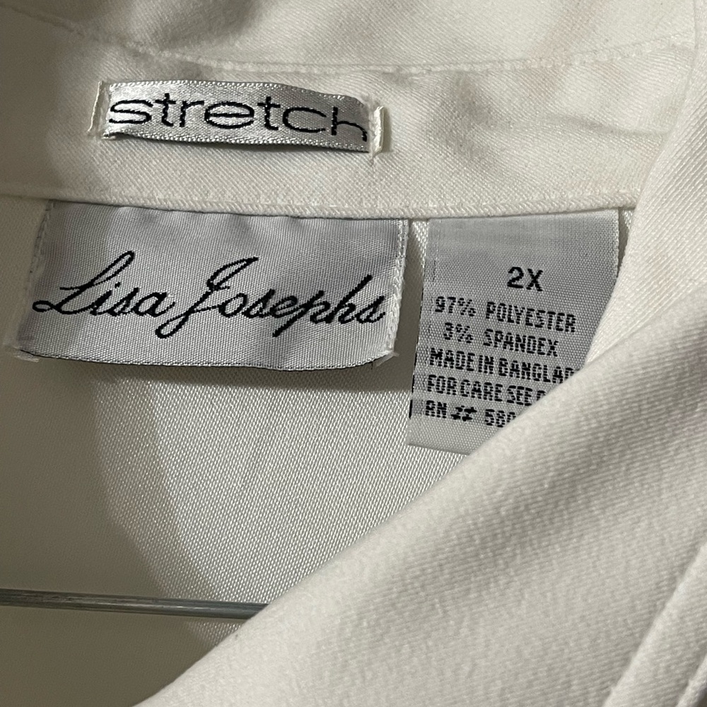 Lisa Joseph stretch button down dress top - Picture 3 of 6